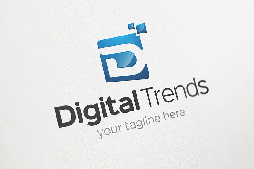 创意字母Logo模板系列之字母D：数字趋势 Digital Trends – D Logo