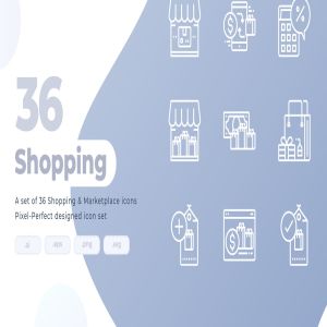 36枚购物超级市场图标素材 36 Shopping and Marketplace Icons