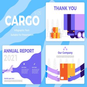 物流快件服务概念插画信息图表素材v5 Cargo v5 – Infographic