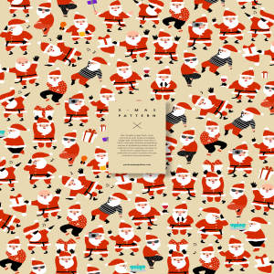 各种不同姿势的圣诞老人图案背景设计素材