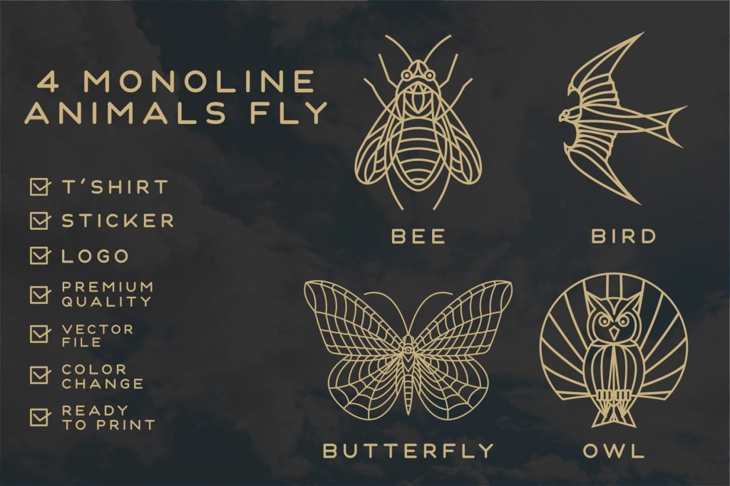 飞行昆虫动物矢量图标素材下载[psd,ai,cdr,eps,png]