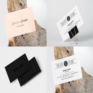 4款经典实用企业名片样机模板v02 4 Business Card Mock Up Vol 02