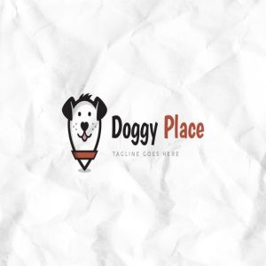 宠物店宠物照料Logo徽标设计模板 Doggy Place Logo Template插图2