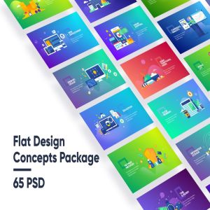 扁平化设计风格网站概念插画设计素材 Flat Design Concepts Package