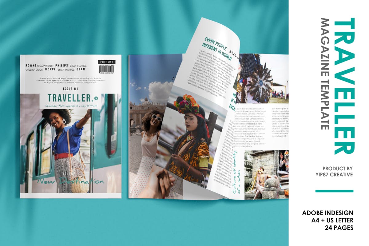 旅行者旅行主题杂志排版设计模板 TRAVELLER MAGAZINE