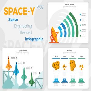 航天科技信息图表幻灯片设计素材模板V2 Space-Y v2 – Infographic