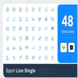 Line Senja图标系列:运动器材矢量线性图标 Line Senja – Sport