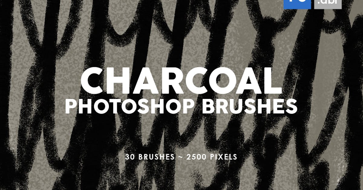 30款木炭纹理PS印章图案笔刷