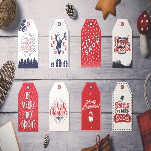 复古设计风格圣诞标签/吊牌设计模板 Retro Christmas Tags, Holiday Social Media Cards