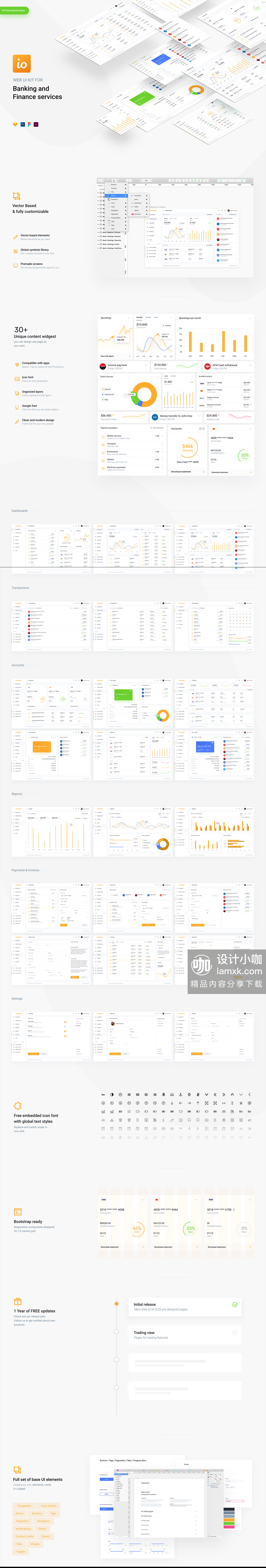 一流设计素材网下午茶：区块链金融和网银功能的网页UI后台仪表盘模板 [Sketch,PSD,XD,Fig]