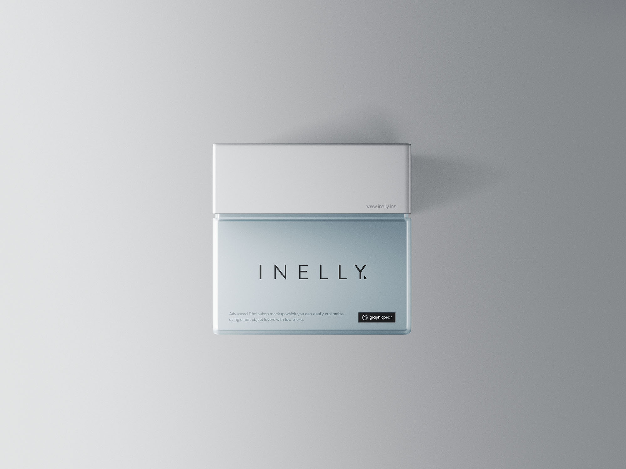 玻璃香水瓶设计效果图样机模板 Glass Square Cosmetic Jar Mockup