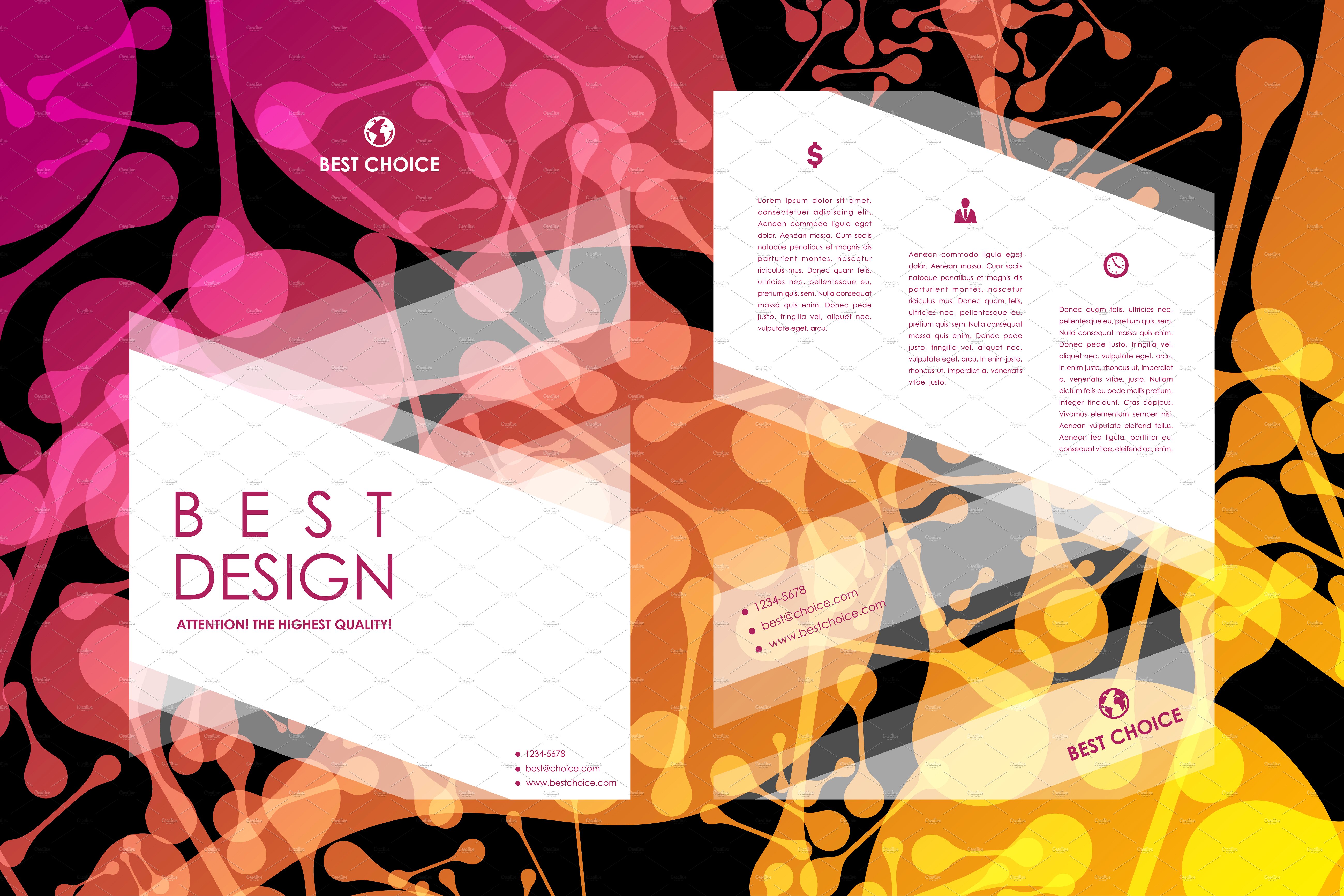 抽象背景小册子模板 Brochures with abstract background