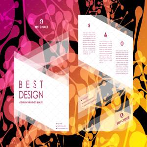 抽象背景小册子模板 Brochures with abstract background