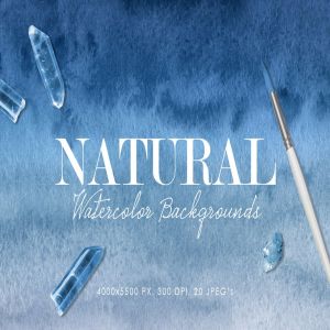 自然渐变阴影水彩背景素材 Natural Ombre Watercolor Backgrounds