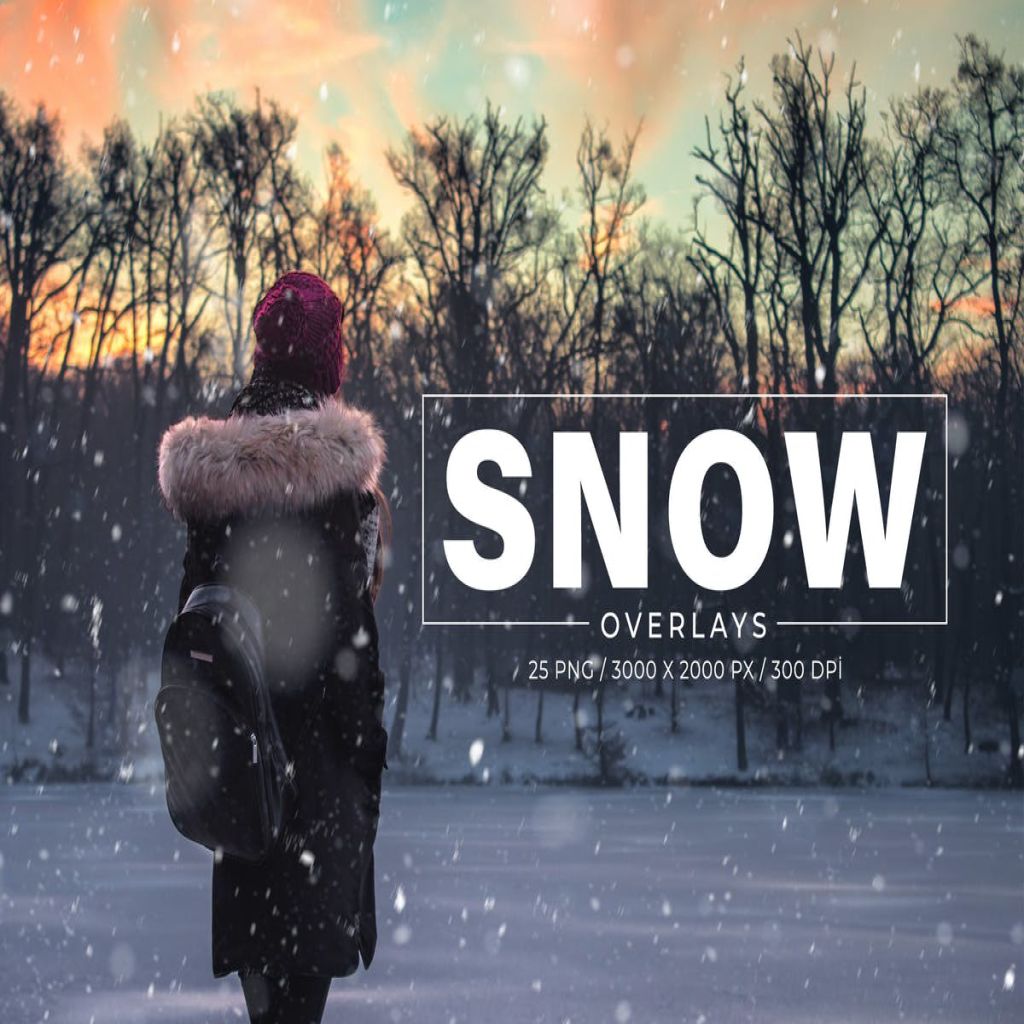 25款雪花飘舞背景叠层照片装饰图片素材25 Snow Photoshop Overlays