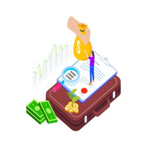 区块链技术智能合约概念插画素材v14 Smart Contract on Blockchain Isometric  14 – TU