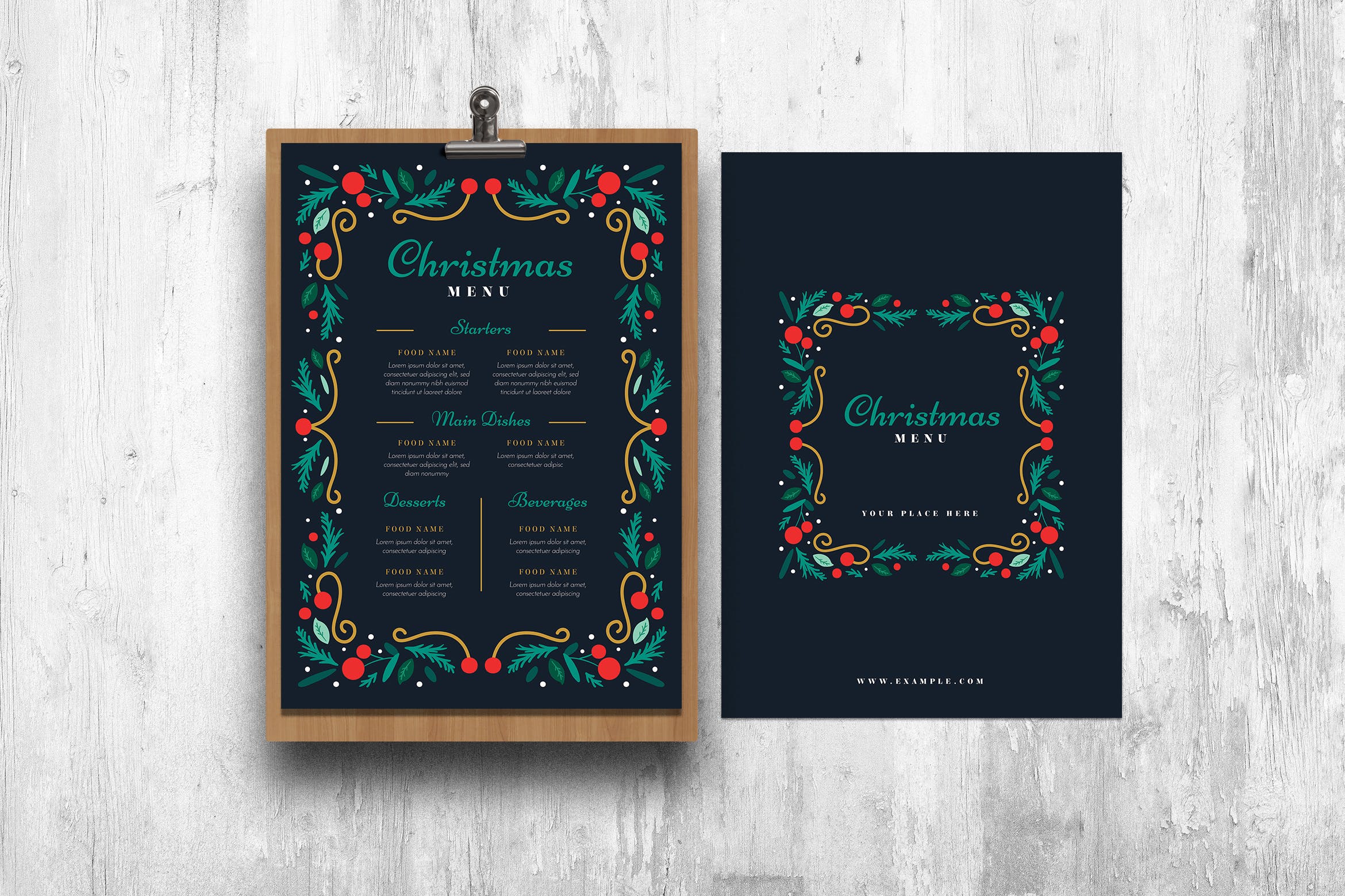 圣诞节主题餐厅菜单设计模板 Special Christmas Menu