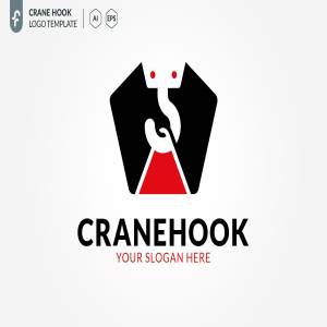 现代极简起重机吊钩Logo模板 Crane Hook Logo插图2