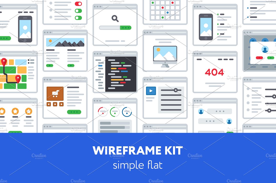 超实用 UX 线框图套件 UX Wireframe kit