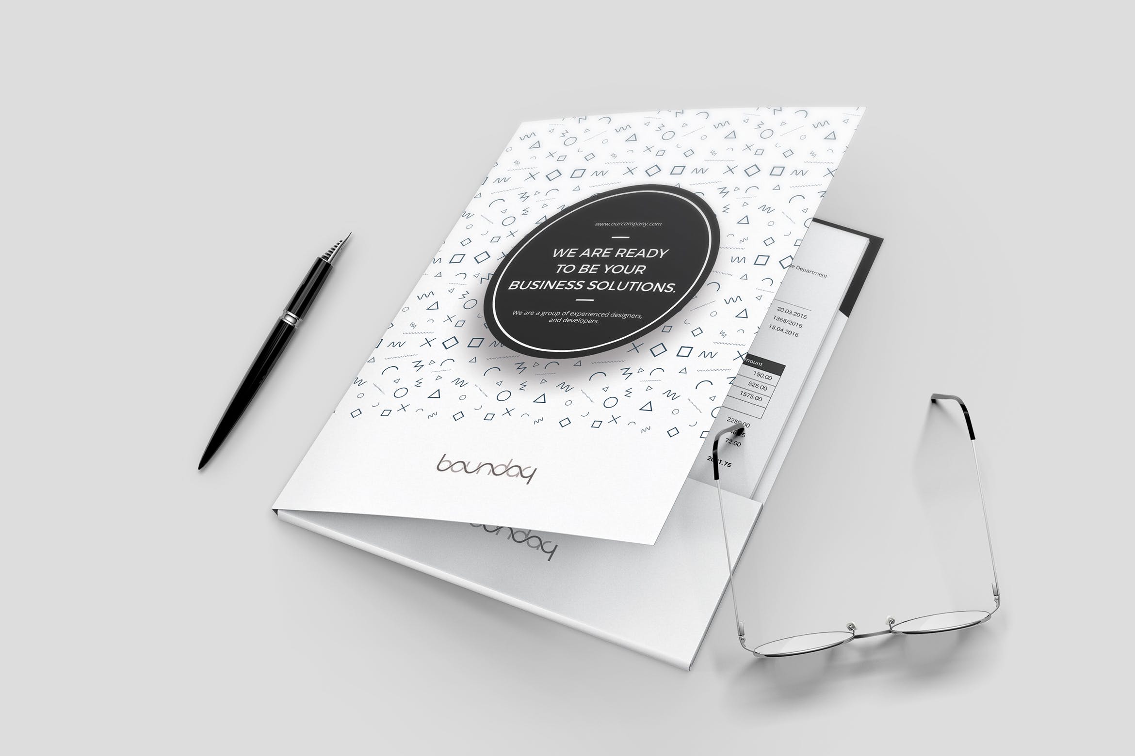 孟菲斯设计风格企业文件夹设计模板 Presentation Folder