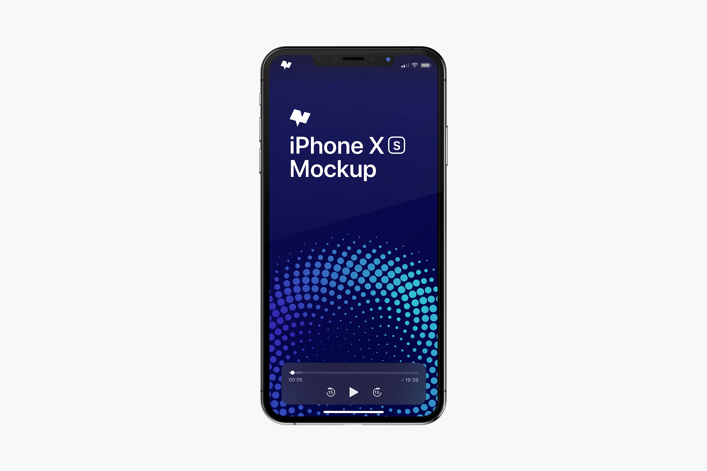 iPhone XS Max手机屏幕演示前视图黏土样机 iPhone XS Max Mockup, Front View
