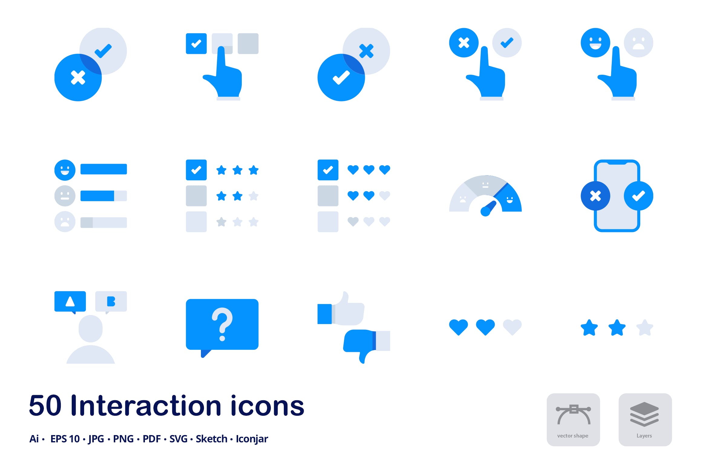 交互动作双色调扁平化矢量图标 Interactions Accent Duo Tone Flat Icons