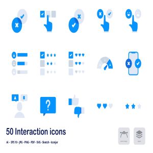 交互动作双色调扁平化矢量图标 Interactions Accent Duo Tone Flat Icons