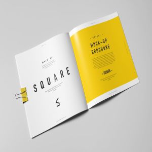 方形画册样机模板 Square Brochure Mock-up