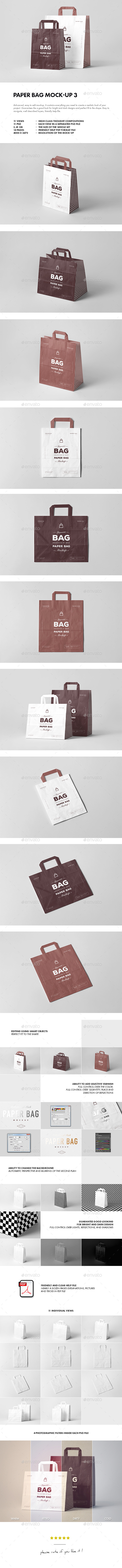 纸袋手提袋购物袋样机展示模型mockups