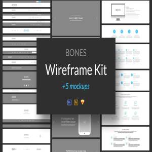 网页设计线框图素材包 Bones Wireframe Kit