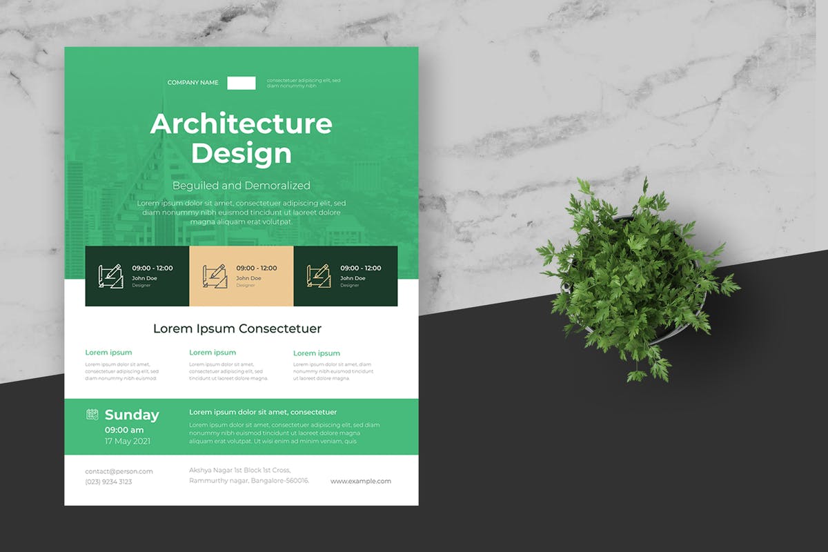 企业招商企业宣传简约设计海报模板 Clean & Minimal Business Event Flyer