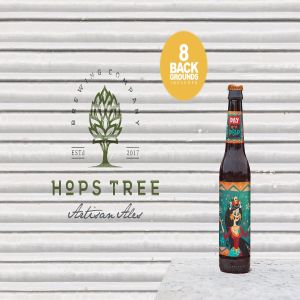 车库场景啤酒瓶外观设计预览样机 Garage Beer Mockup