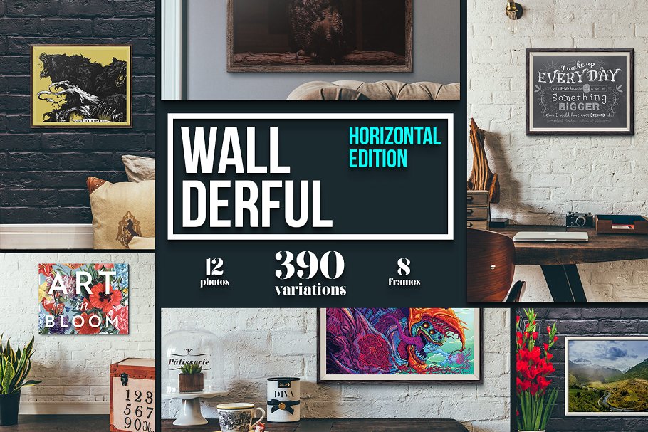 文艺场景相框画框样机合集 “Wallderful” – Horizontal Mockups