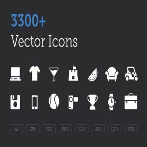 3300+矢量图标合集 3300+ Vector Icons Bundle
