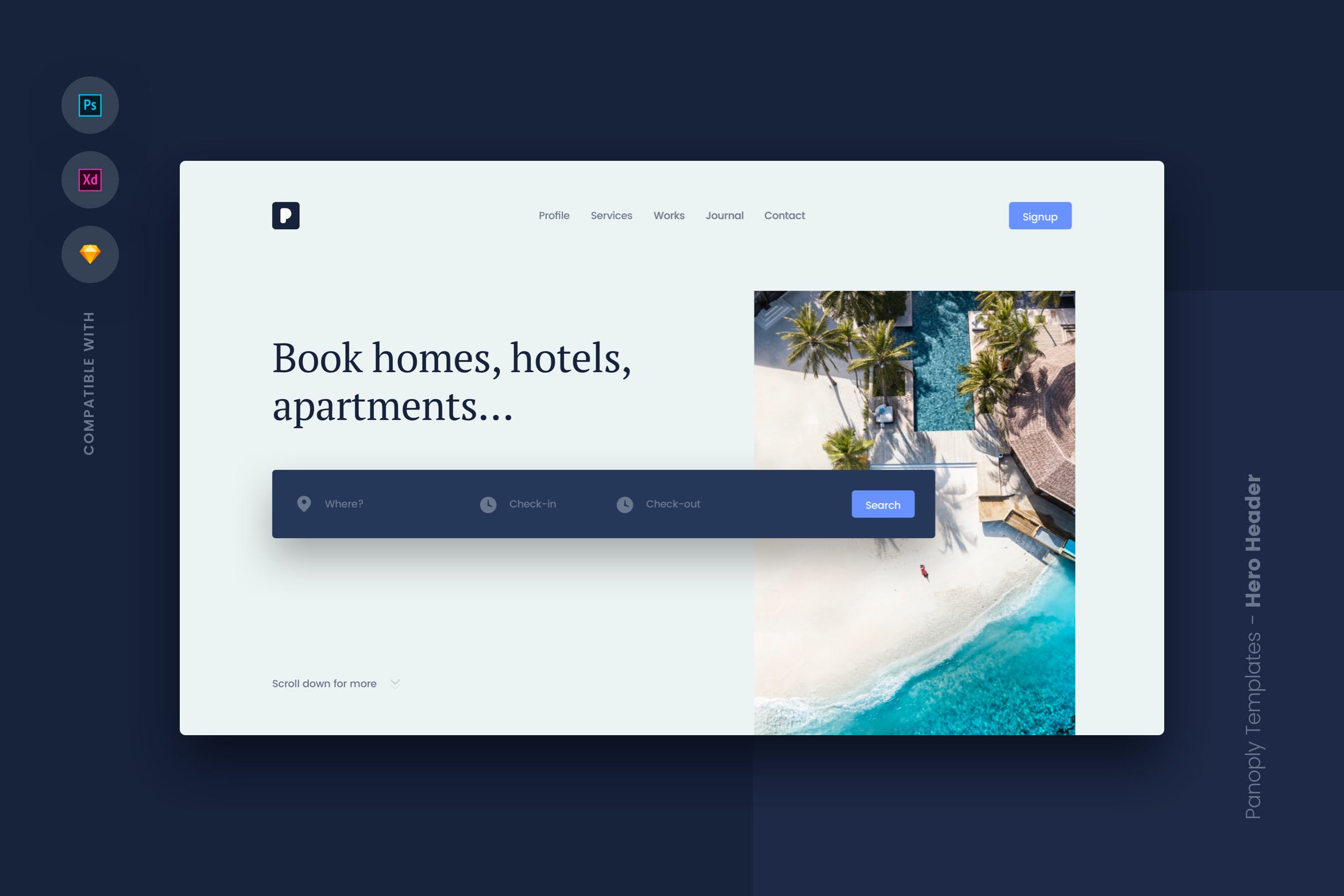 简约设计风格网站首页设计UI模板 Web Templates UI Kit – Hero Header 6