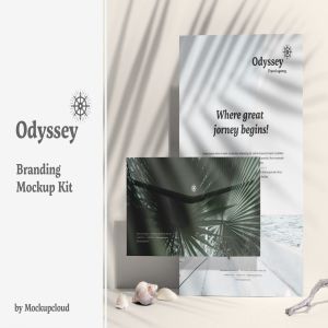 高端优雅风格时尚品牌VI设计效果预览样机套装 Odyssey Branding Mockup插图1