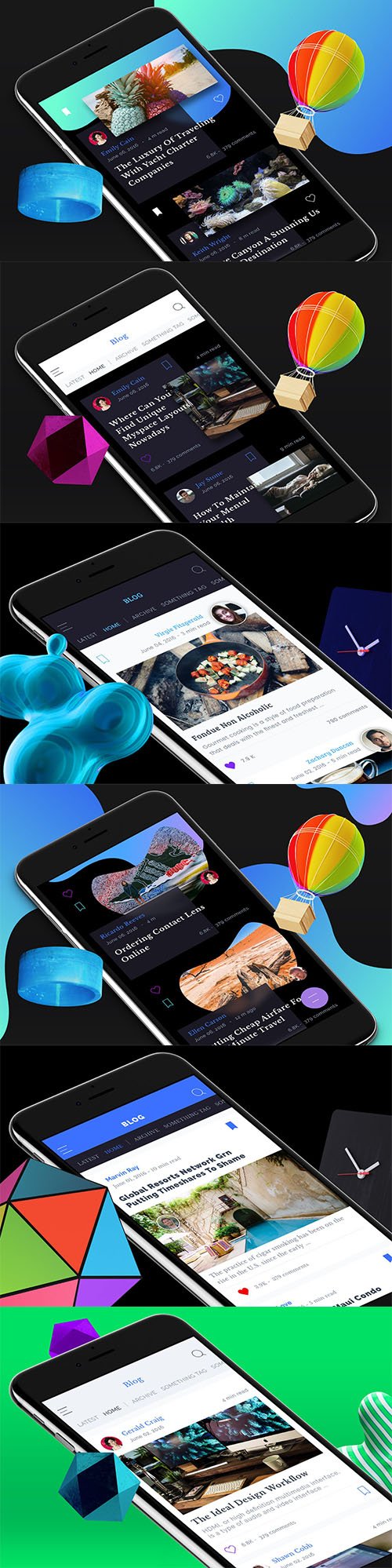 博客移动端界面设计 UI 套件 Blog Mobile Ui Bundle