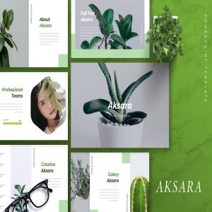 植物盆栽主题PPT幻灯片模板下载 AKSARA – Creative Powerpoint Template