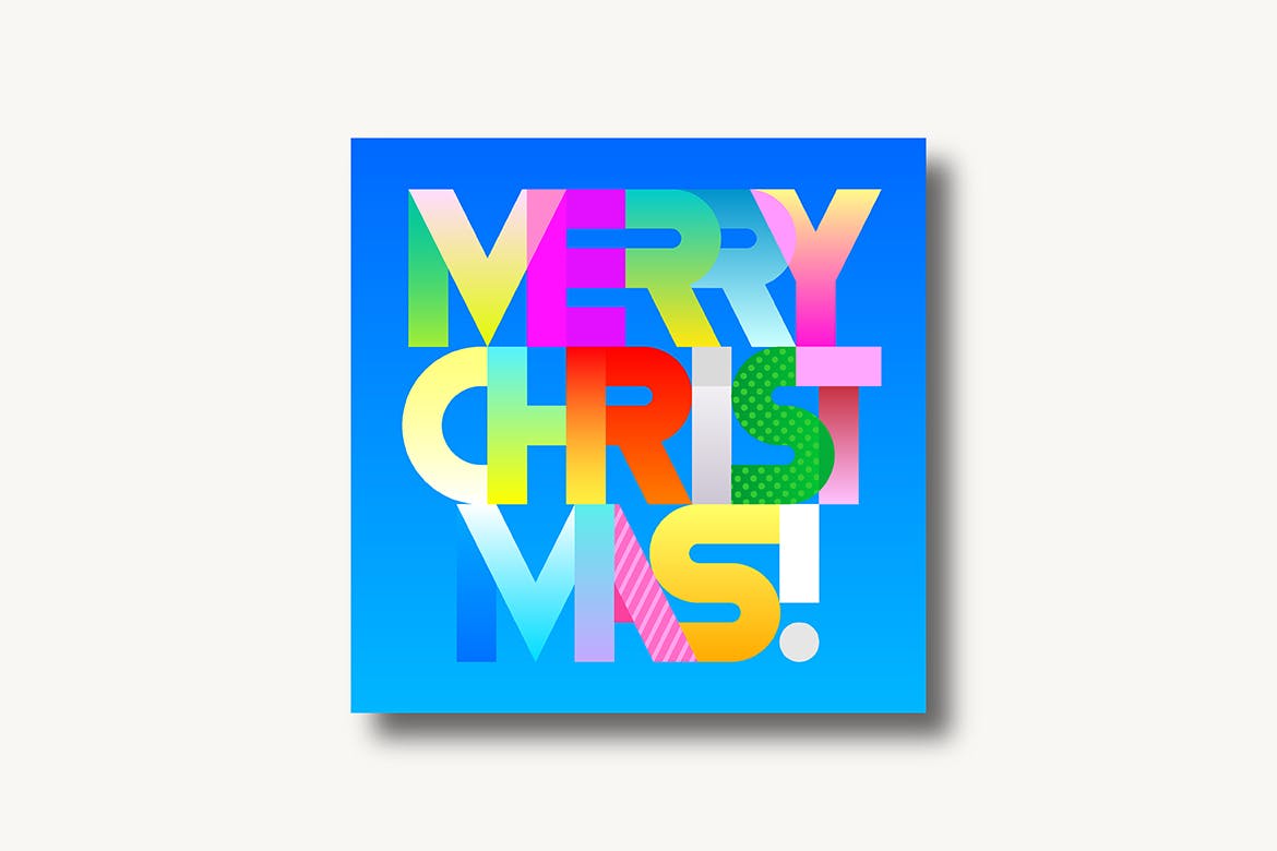 圣诞节主题装饰文字矢量图形素材 Merry Christmas decorative text (two options)