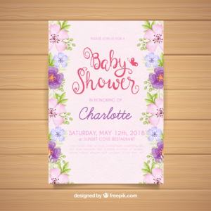 超美的宝宝洗礼邀请卡 Baby shower invitation