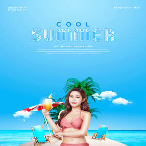 海滩旅游度假夏日清爽海报设计模板