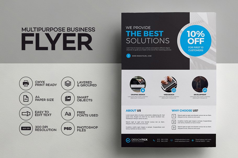 创意企业商务合作宣传海报设计模板 Corporate Flyer 03