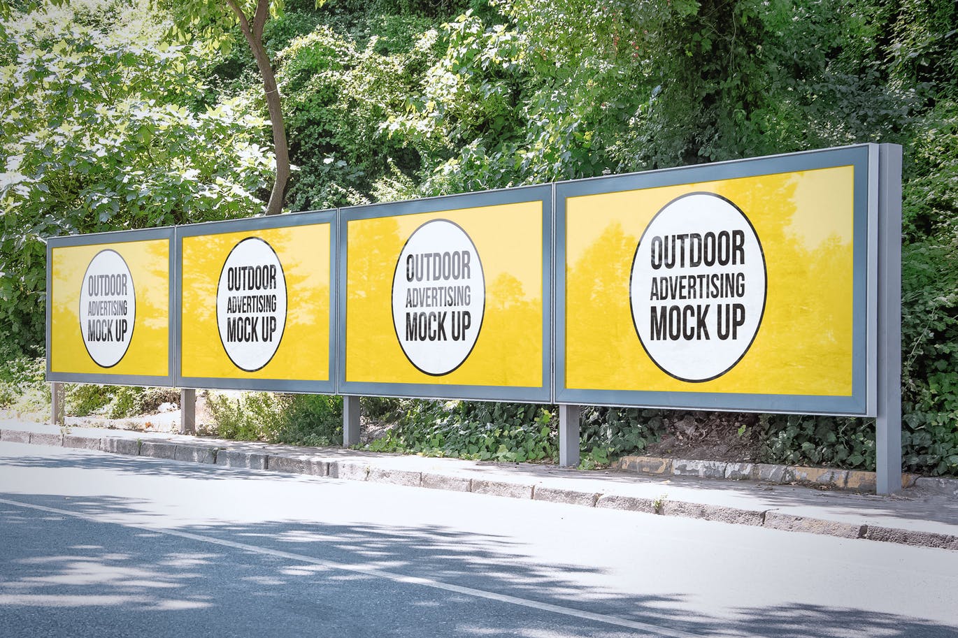 户外广告牌效果图样机模板#1 Outdoor Advertisement Mockup Template #1