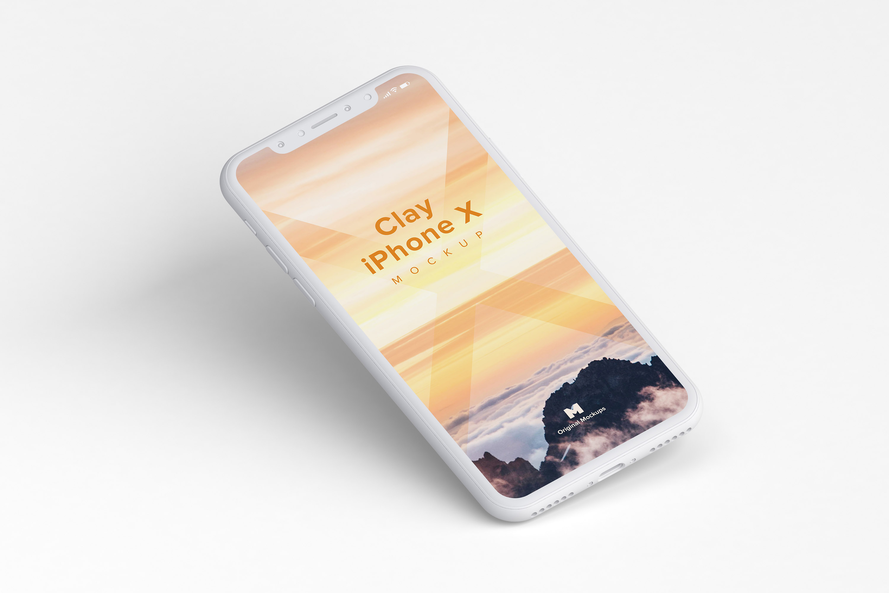 iPhone X苹果手机屏幕设计演示样机01 Clay iPhone X Mockup 01