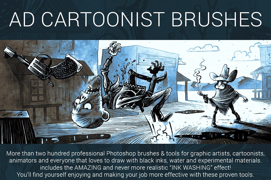 漫画手绘设计必备PS笔刷 The Cartoonist Brushes