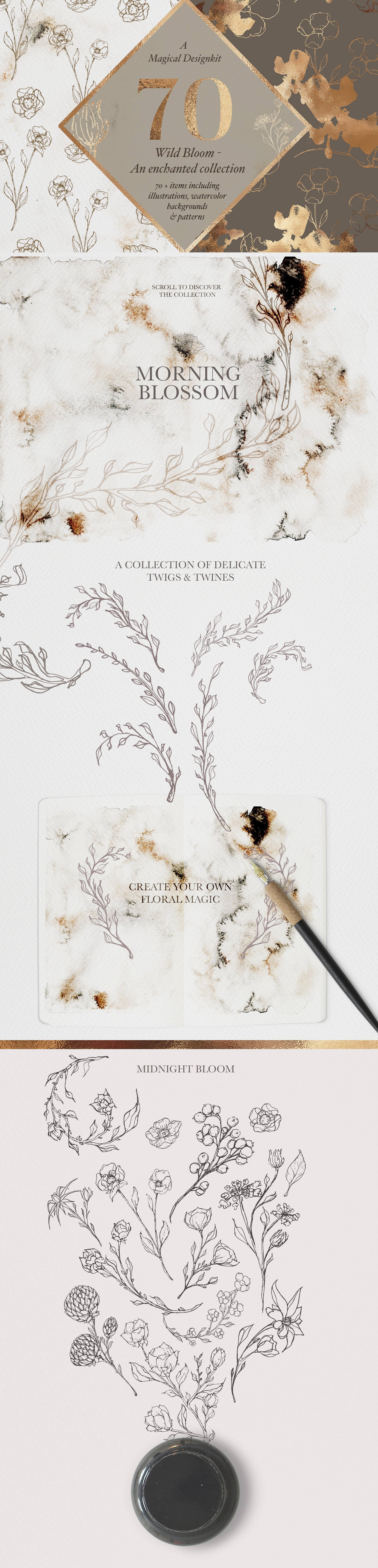 大气典雅的水彩花卉高清背景素材下载3.06G [ai,eps,png,jpg]