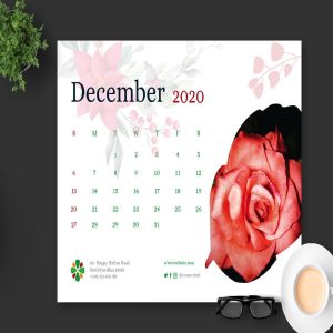 2020年花卉主题翻页台历设计模板 2020 Clean Florist Calendar Pro插图8