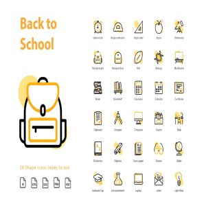 开学季校园教育主题图形图标素材 Back To School (Shape)
