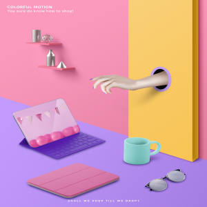 时尚三维空间立体创意电商海报模板PSD下载