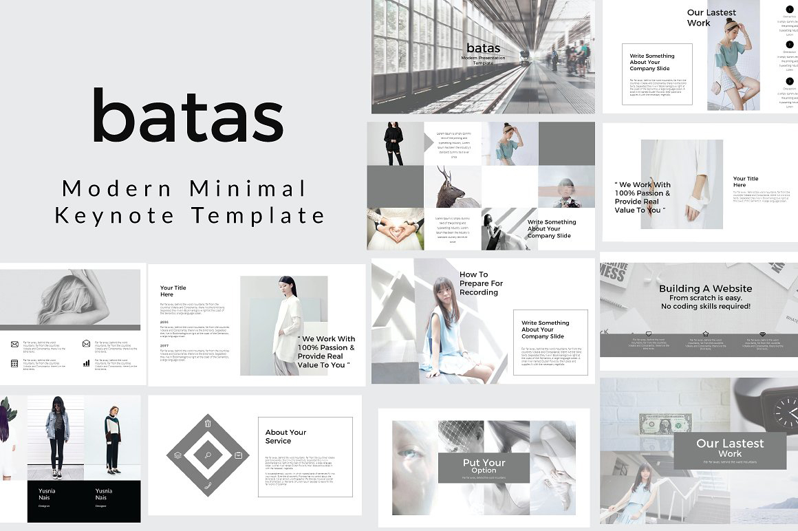 Batas – 超现代的极简主义商业化keynote幻灯片模板下载[key]